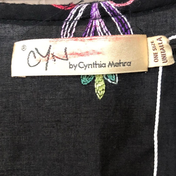 Cyn Cynthia Mehra|Boho floral embroidered black flowy dress with tassels•NWOT - Picture 12 of 15
